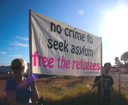 leonora Activists on a Compasssion Caravan travelled to Leonora detention centre in WA–around 3000 asylum seekers are now being held in detention