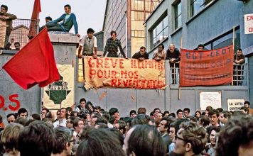 May 1968—worker and student revolt that stopped France